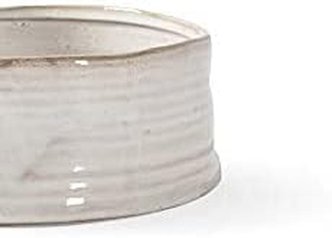 Fringe Studio Stoneware Pet Bowl, Medium, Ribbed White (501005) image number 6