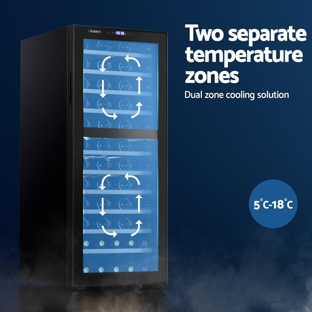 Devanti Wine Cooler Mini Fridge Organiser Compressor Fridges Tools & Gadgets Rack 80 Bottles Storage Coolers Bucket Beverage Chiller Bar Drink Dispenser Ice Chest Soda Compact Refrigerator image number 2