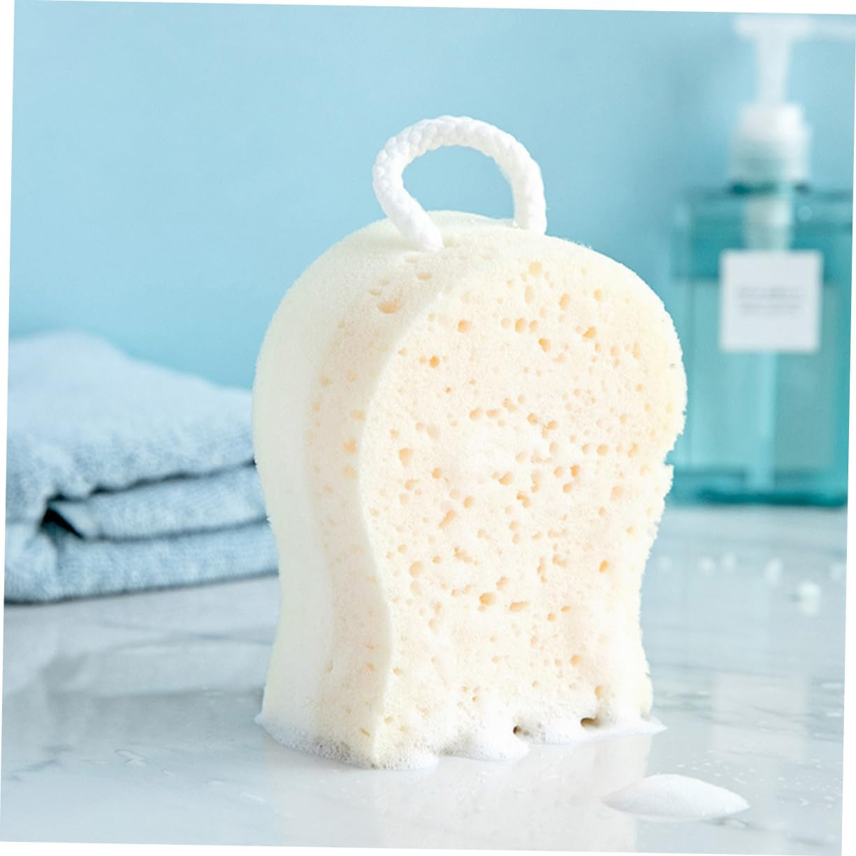 2Pcs Soft Exfoliating Shower Balls for Gentle Skin Cleaning Practical Rubbing Balls for Daily Body Scrubbing White Mesh Bath Sponge image number 1