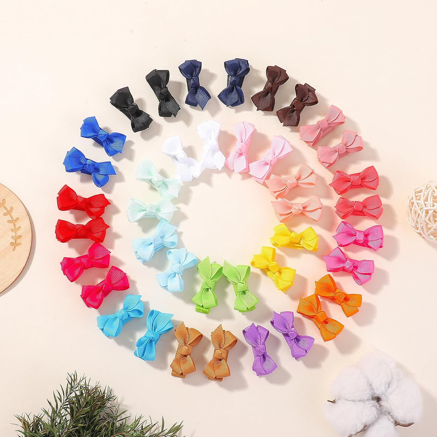 Choicbaby Pack of 40 Hair Clips Girls, 1.2 Inches (3 Cm) Hair Clips Bow Hair Clips Children Girls Hair Accessories for Baby Girls Toddlers