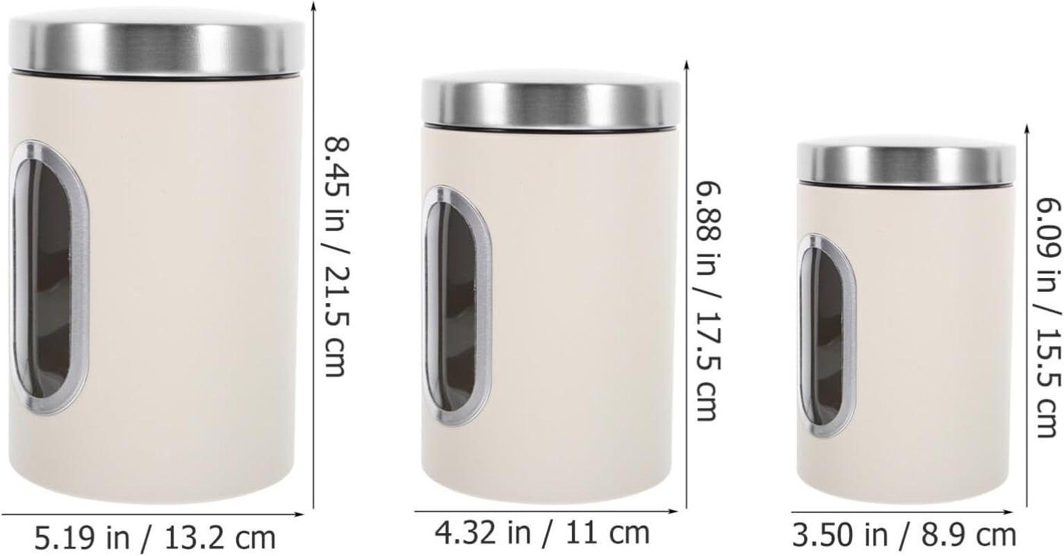 HOLIDYOYO Food Storage Canister Set 3 Pcs Airtight Tea Canisters for Loose Tea Coffee Portable Metal Home Kitchen Storage Tea Canister image number 6