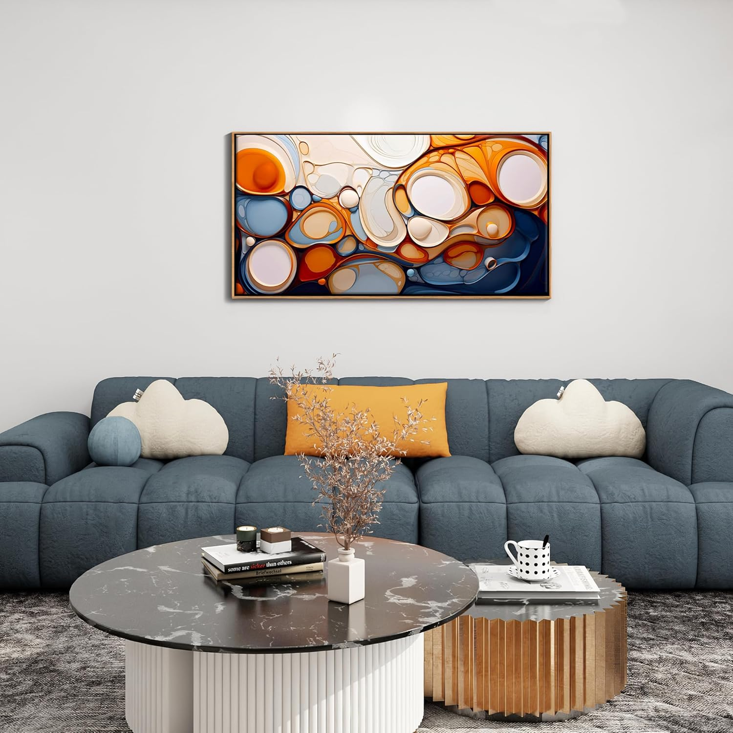 AJAZIKO Abstract Wall Art - Colorful Canvas Wall Art, Framed for Living Room Decor - Modern Large Wall Art - above Bed Wall Decor for Dedroom -Oil Painting Wall Art, 20&times;40IN image number 6
