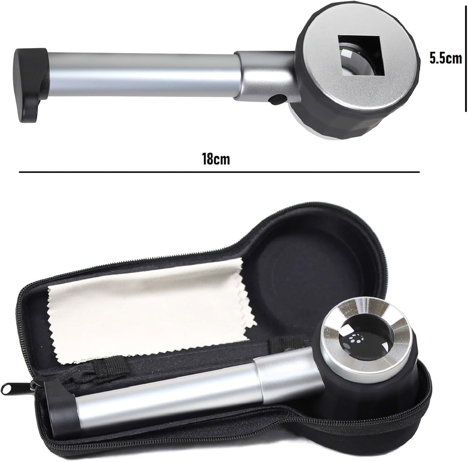 Magnifying Glass 45X, Stainless Steel Folding Magnifying Glass Jeweller Magnifying Glass Jewellery Magnifying Glass for Coins Magnifying Glass Stamps image number 4