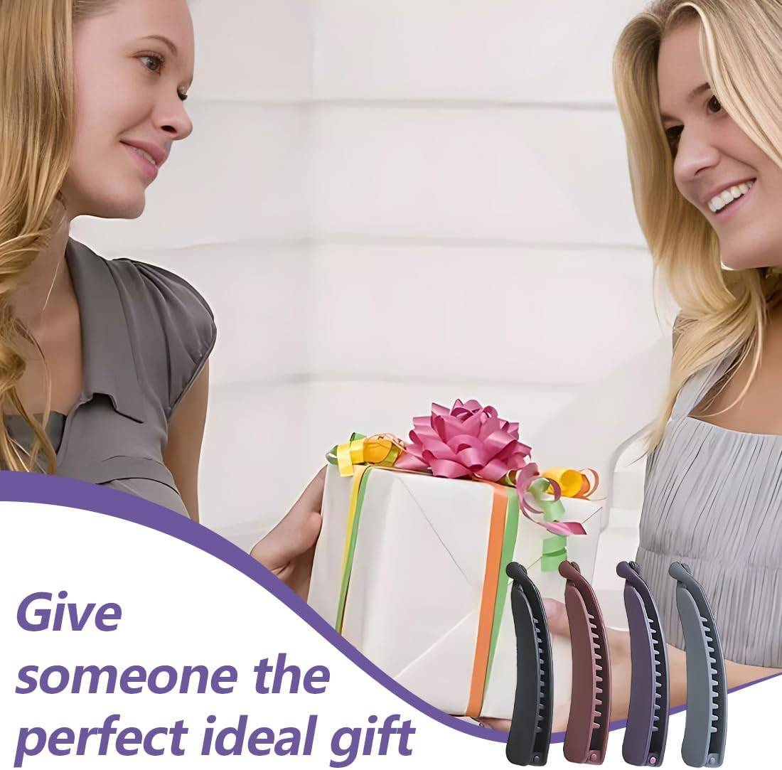 Pack of 4 Ponytail Hair Clip Colourful Banana Hair Clip Large Non-Slip Banana Clip Women for Women and Girls 4 Colours Banana Clip Bird Nest Hair Clip Banana Clip Hair image number 4