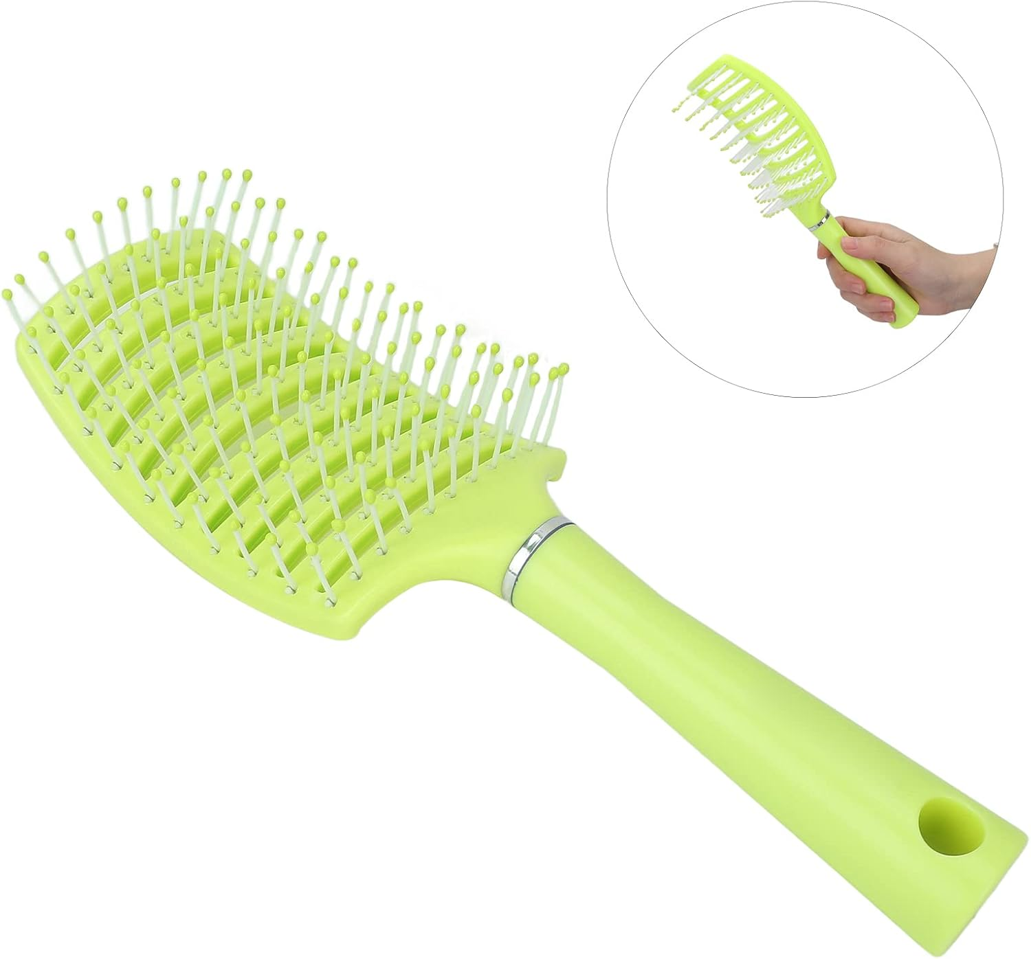 Hair Brush, Vented Scalp Massage Paddle Hair Brush Styling Tool for Hair Salon for Home Travel Fluorescent Yellow