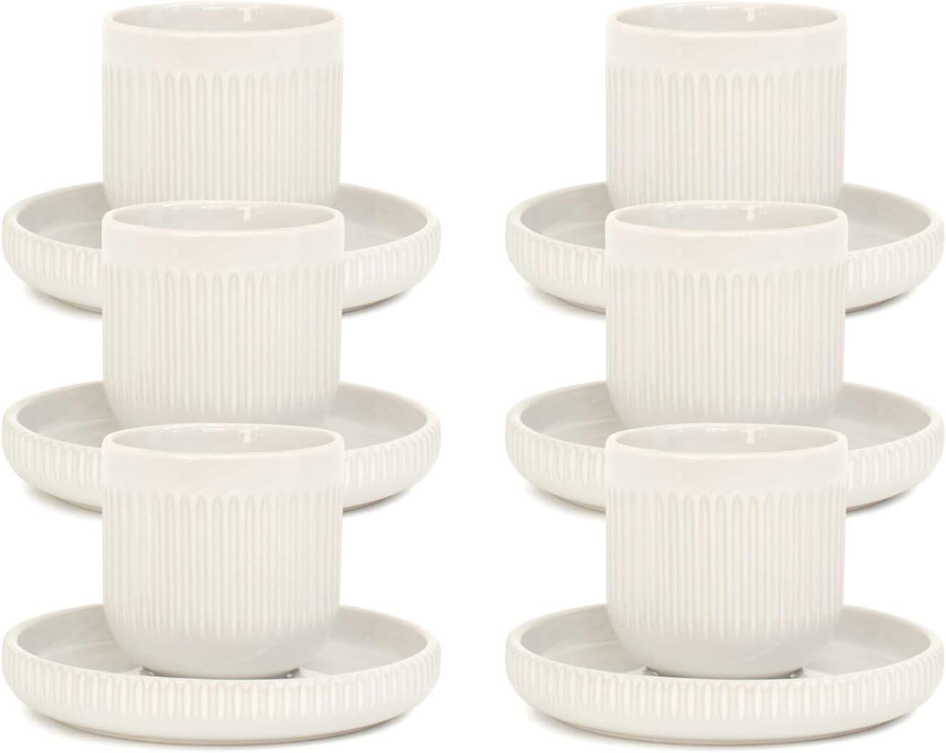 Salt&Pepper Brae Espresso Cups & Saucers, White, 100 Ml (Set of 4)