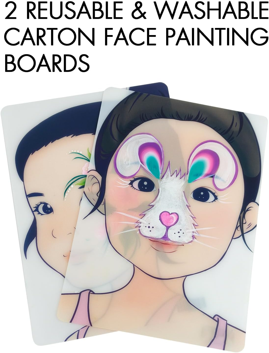 Anka Bella Reusable Face Paint Practice Board,7Pcs Face Painting Practice Sheet with Various Patterns,One Stroke Excersize Template A4 Size image number 6