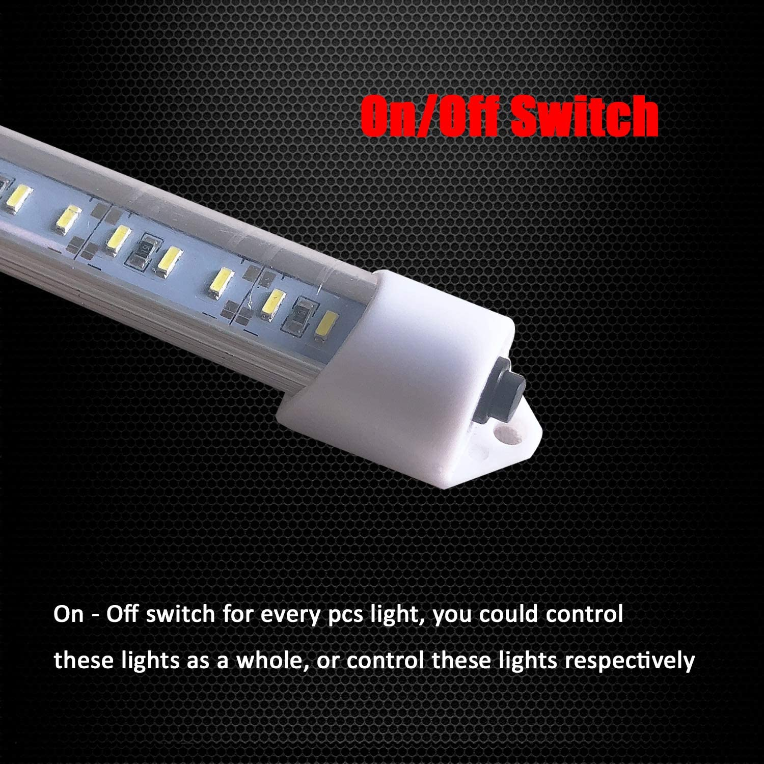 Ampper 12V Van Interior LED Light Bar, 48 Leds Interior Light with Switch for Car Van RV Cabinet Showcase Indoor Home and More (4 Pcs) image number 2