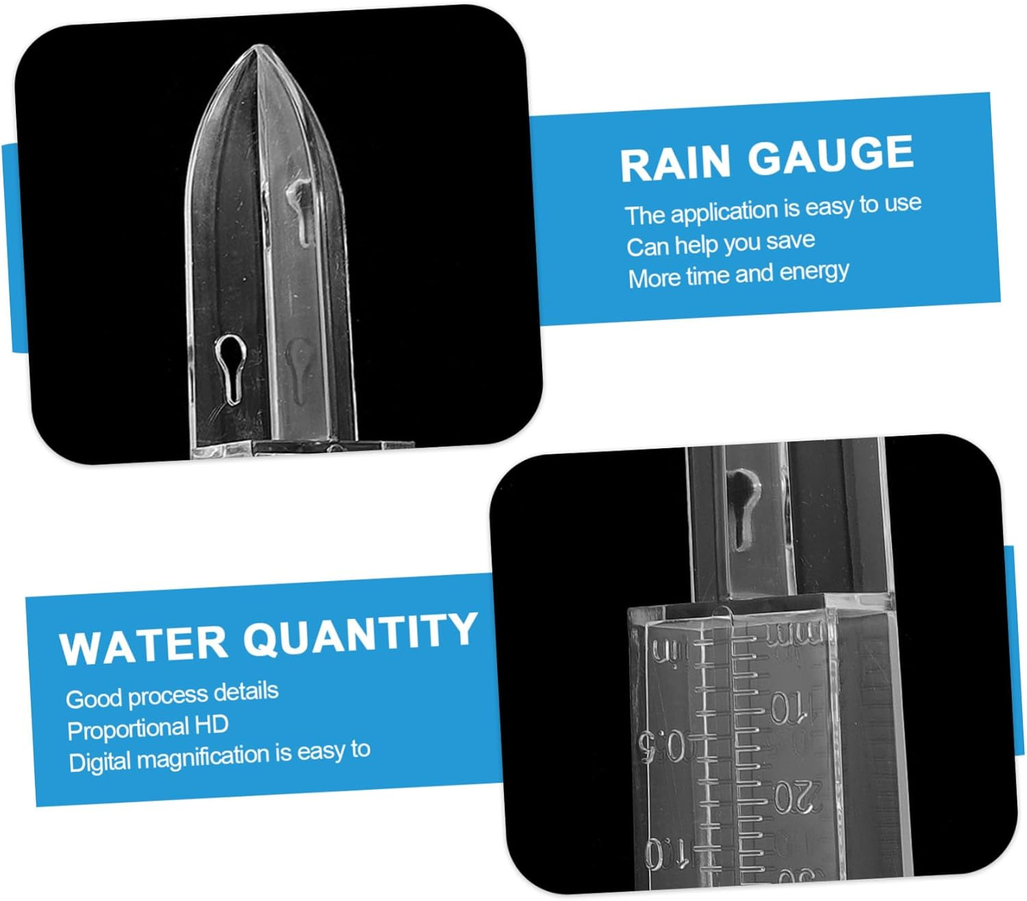 Ifundom Professional Rain Gauge Measuring Tube Outdoor Plastic Rain Gauge Container for Garden Yard Weather Monitoring Scale