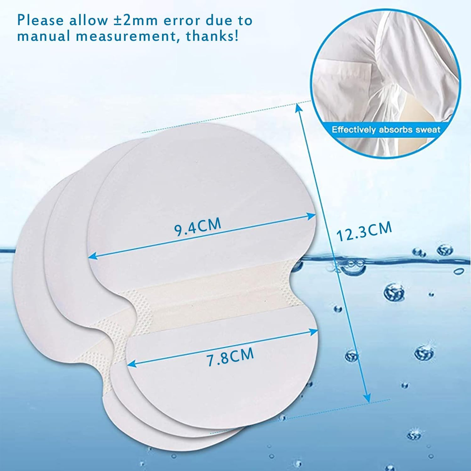 10 Pairs Disposable Underarm Sweat Pads, Strong Adhesive Armpit Sweat Pads for Women & Men,Anti-Sweat & Odor Absorbing Stickers, Invisible & Comfortable Sweat Shields for Shirts, Suits, All Day Protection