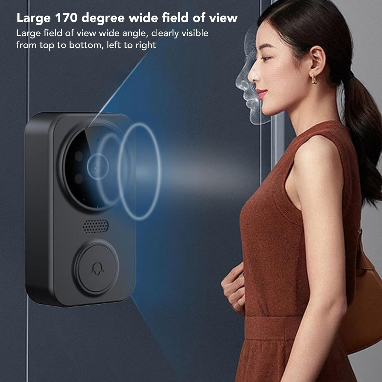 Video Doorbell Wireless Bluetooth Doorbell Camera, 4.3 Inch Display 2 Way Audio Intercom, 8MP 1080P HD Night Vision 170&deg; Wide Angles Smart Door Peephole Camera, Easy to Install image number 1