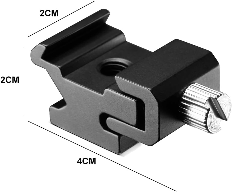 Camera Hot Shoe Adapter, Hot Shoe Adapter, 1/4 Inch Tripod Thread, Hot Shoe Holder, Flash Mount, Camera Hotshoe Adapter, Hot Shoe Adapter 1/4 for Camera and Camcorder Rigs, Pack of 2 image number 2