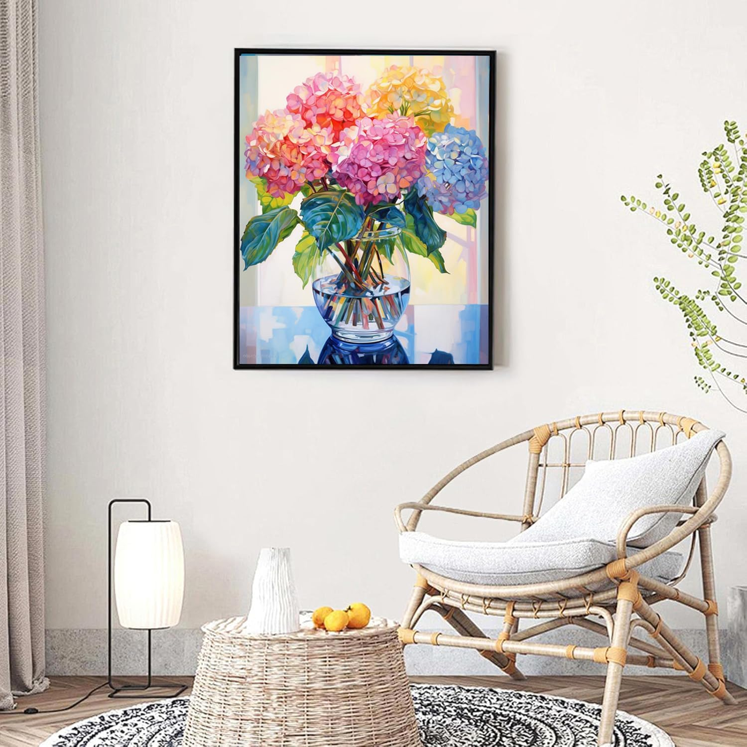 Paint by Bumbers for Adults, Beautiful Flower DIY Paint by Numbers Acrylic Paint Canvas Colorful Flowers Painting Kits Art 16X20 Inch image number 2