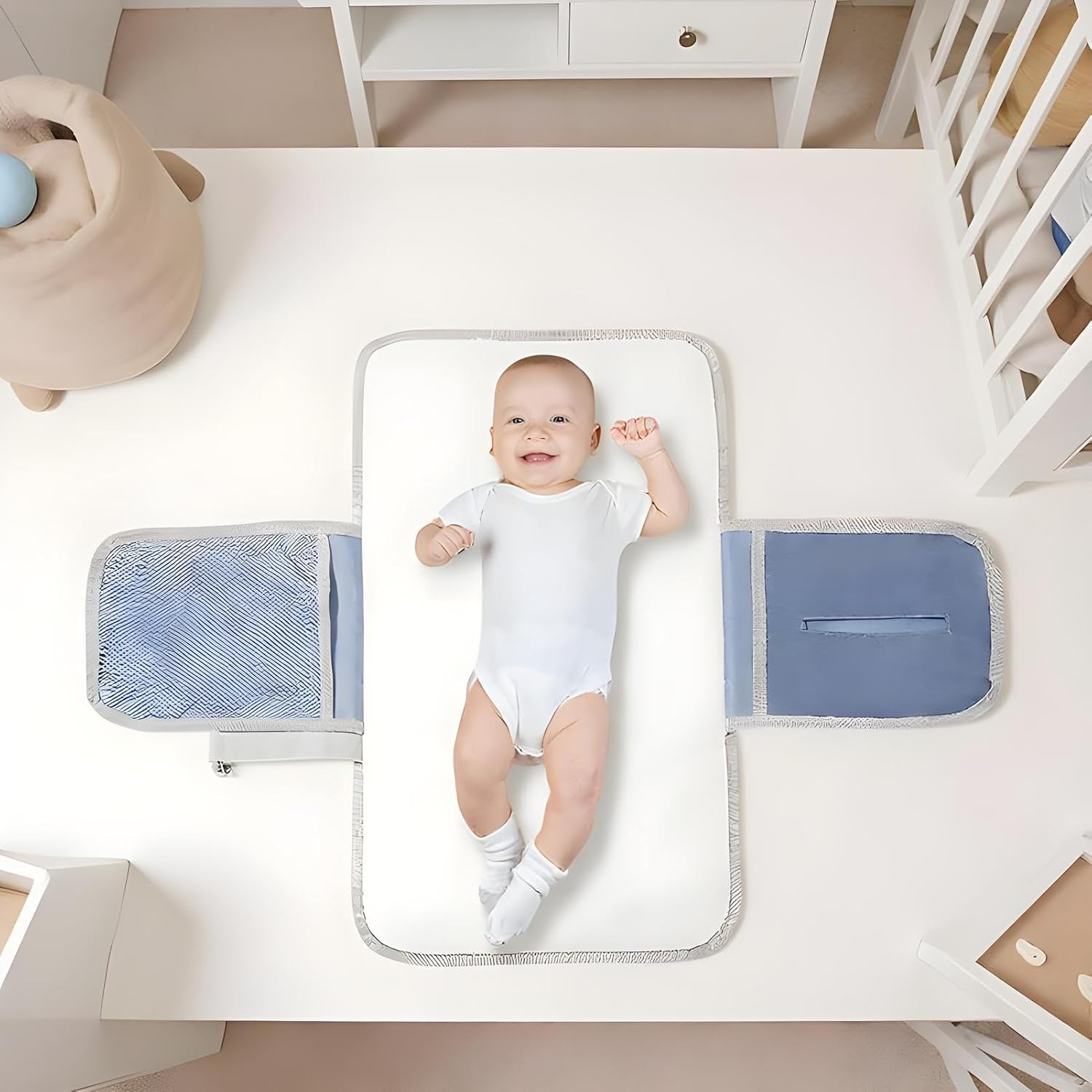 Baby Changing Pad | Diaper Mat Changing Pad for Babies,Reusable Stroller Accessories Travel Supplies for Nursery Daycare Hospital Postpartum Picnic Camping Airplane Boy Girl - Colorful World image number 4