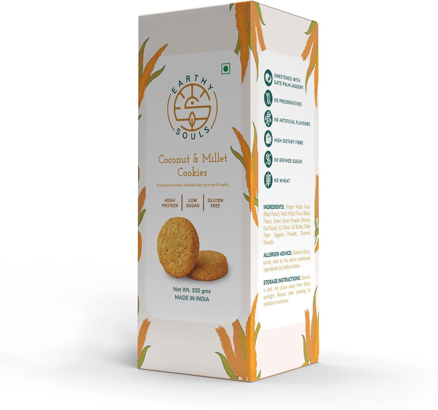 Earthy Souls Nutritious Coconut Millet Cookies image number 4