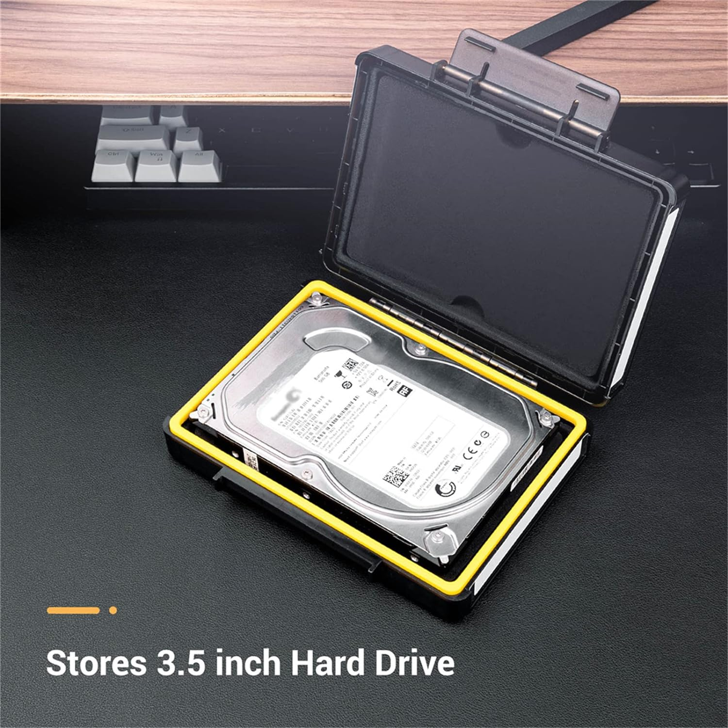 JJC 3.5 Inch External Hard Drive Disk Case Portable Carrying Holder for Laptop PC 3.5" Hard Drive HDD SDD Bag Storage Case, Water-Resistant and Shockproof image number 3