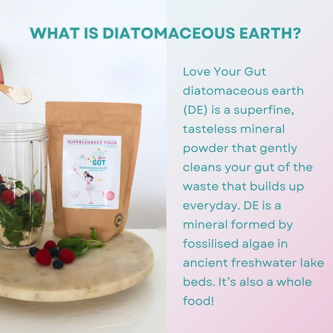 Food Grade Diatomaceous Earth Powder, Natural Gut Health Support | Gentle Daily Balance | by Lee Holmes' Supercharged Food | Trusted since 2012 (100G) image number 1