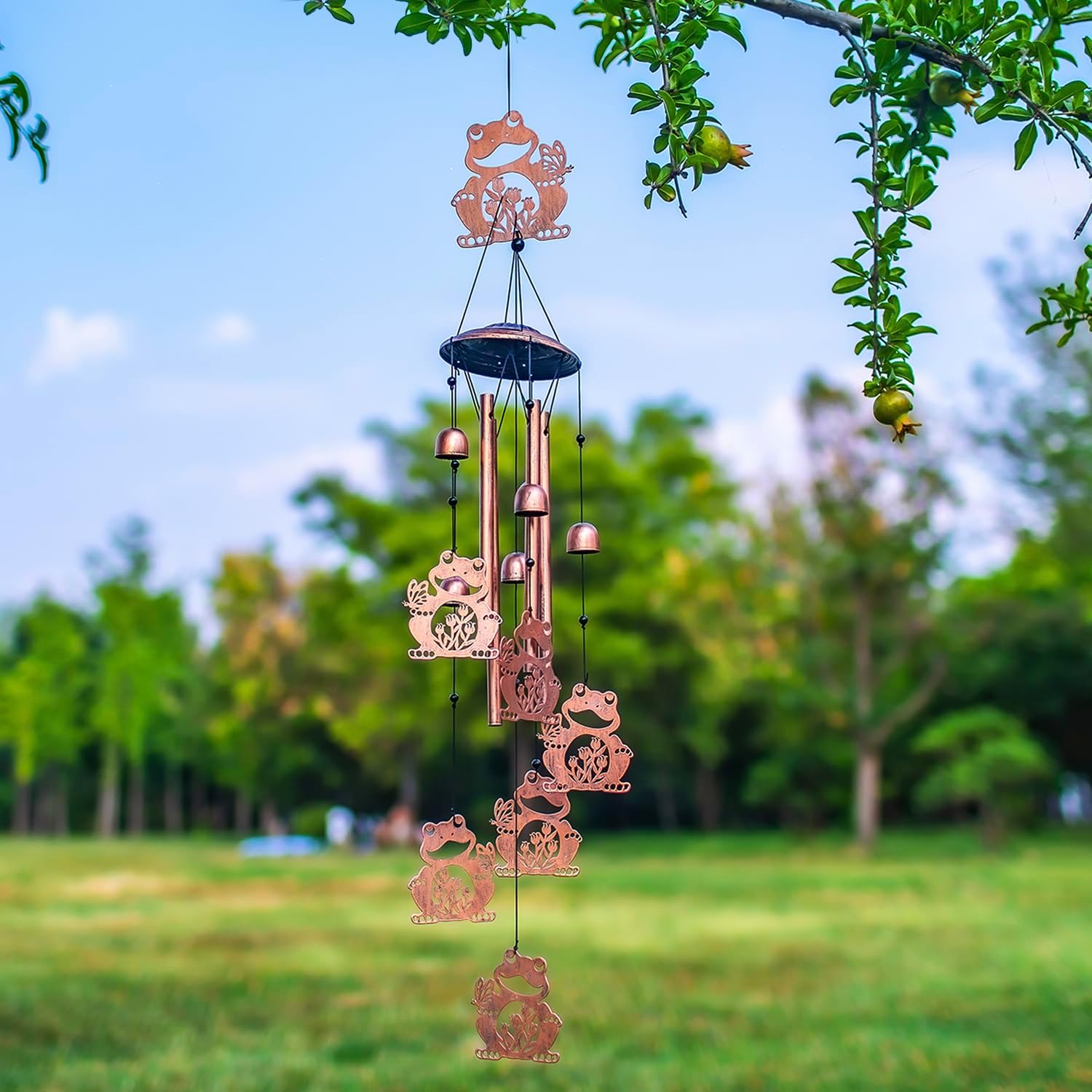Frog Wind Chimes Outdoor Frog Gifts for Women/Men/Mom/Wife/Grandma Birthday Gifts Memorial Gift Metal Windchimes for Outside/Indoors, Lawn, Patio, Home, Porch, Yard Decor, Garden Decorations image number 2