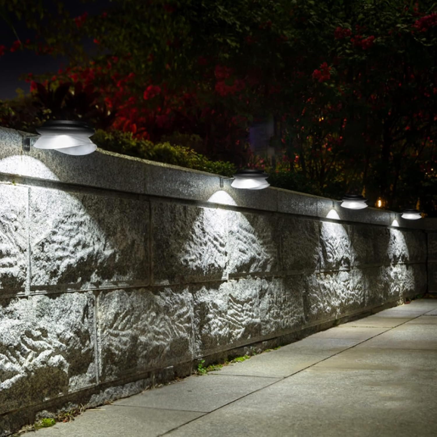 Solar Fence Gutter Lights, 9 LED Solar Powered Garden Outdoor Lights Waterproof Security Lamp for Outdoor Garden Fence Wall Lobby Pathway (Black 6 Pack) image number 6