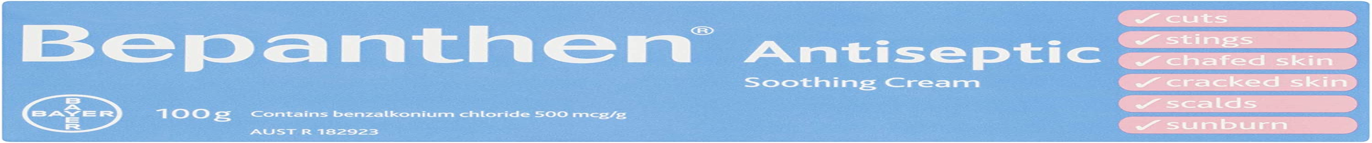 Bepanthen Antiseptic Soothing Cream for Cuts, Bites & Stings, Chafed Skin, Cracked Skin, Scalds and Sunburn, 100 G image number 3