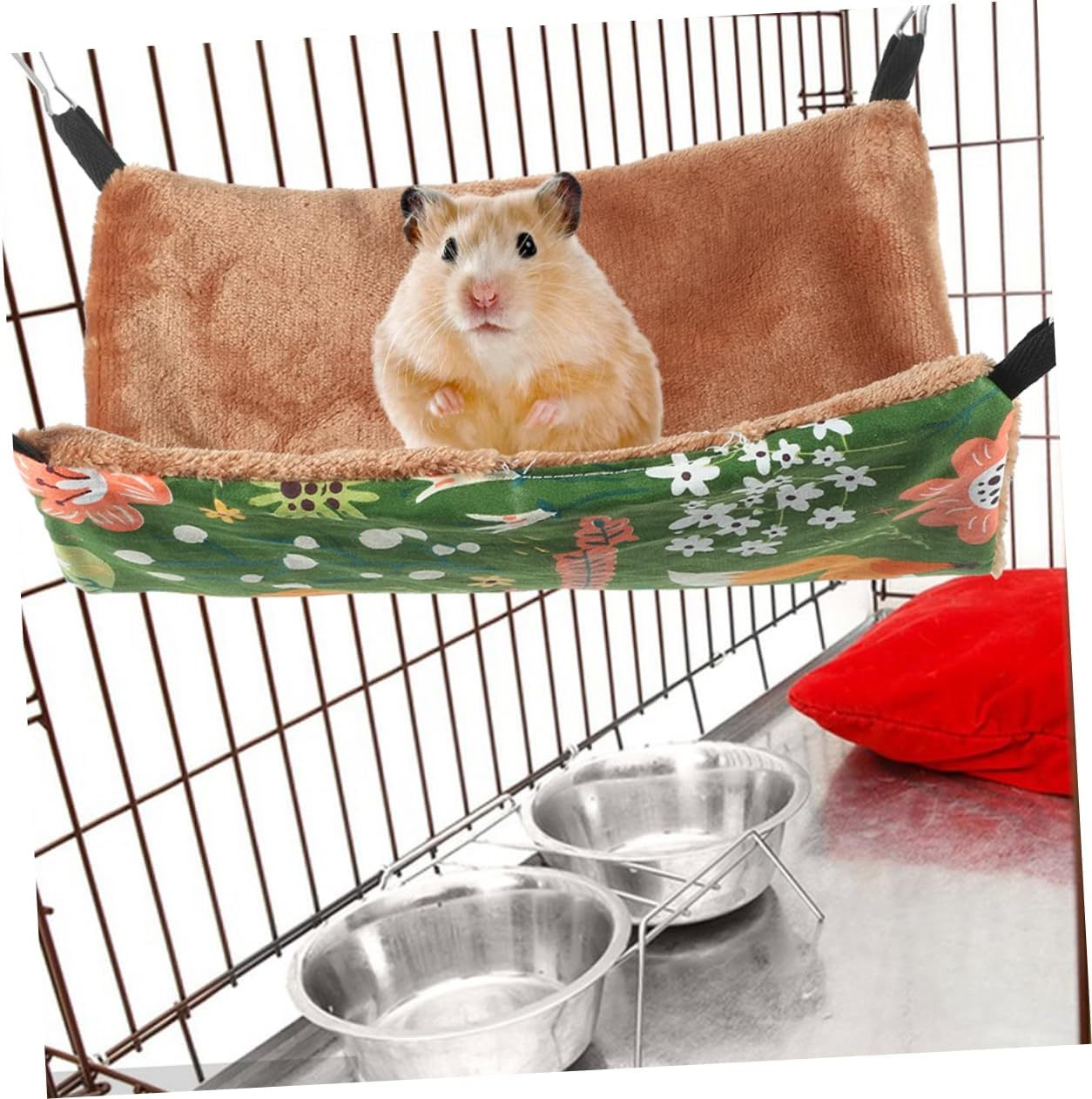 OATIPHO Guinea Pig Hammock Bed - Delicate Suspending Cage Accessory for Small Pets, Rats, Chinchillas, Ferrets, Hamsters - Large Cotton image number 2