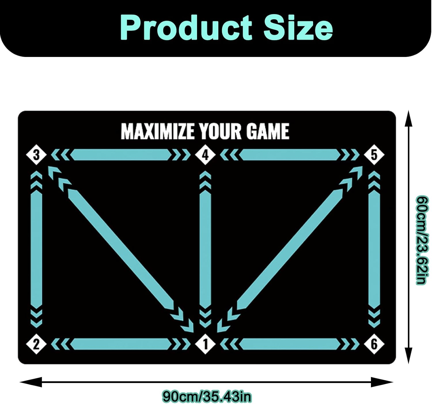 Tomtary Football Training Mat, Non-Slip Shock Mastery Mat, Large, Black