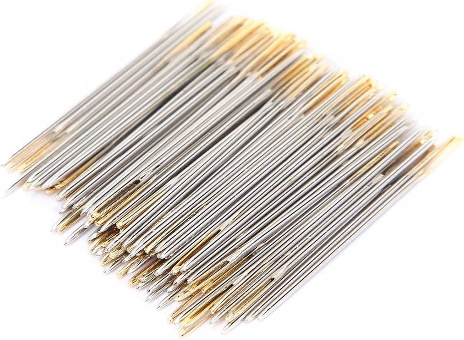 100Pcs Metal Cross Stitch Needles Large Eye Embroidery Sewing Set with Storage Box for Household (No. 22) image number 3