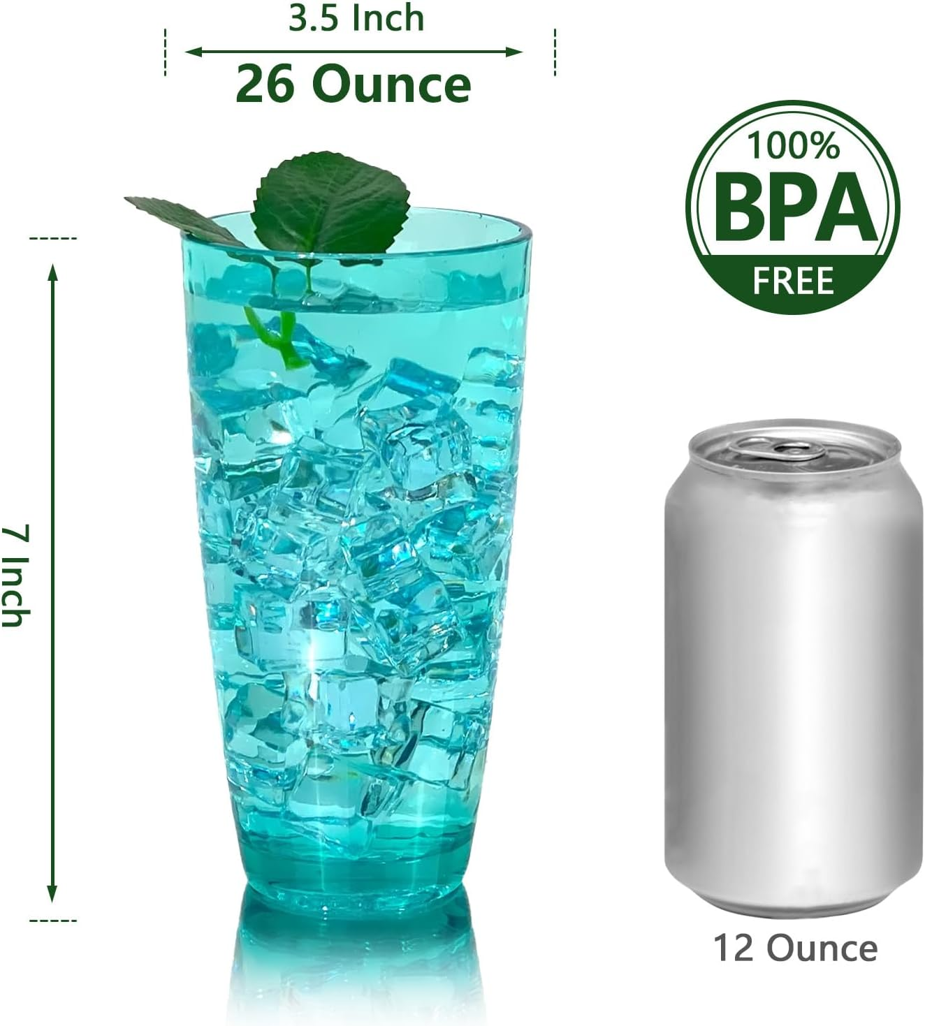 26-Ounce Plastic Tumblers (Set of 6), Reusable Plastic Mugs, Bpa-Free Acrylic to Drink Mugs, Shatter Resistant, Textured Interior, Dishwasher Safe (Multi Color, 26 Ounce) image number 4