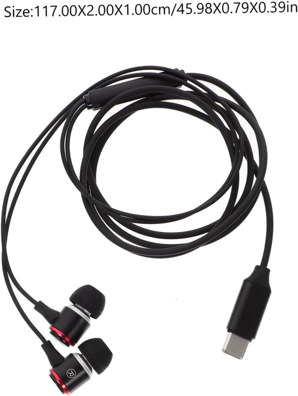 LOORGVEL Type-C In-Ear Earphones with Mic Wired Usb-C Headphones Bass Control Earbud Headsets for Music and Sports Compatible with Smartphones and Laptops image number 4