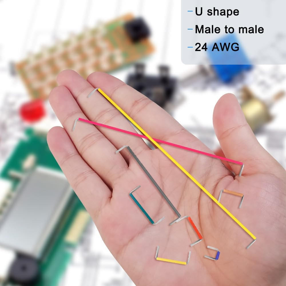 Aikoolwer 840Pcs Breadboard Jumper Wire Kit for Arduin Jumper Wire Cable Assortment U-Shape Solderless Storage Box 14 Vaules 2 Mm/0.08"-125 Mm/4.92" image number 4
