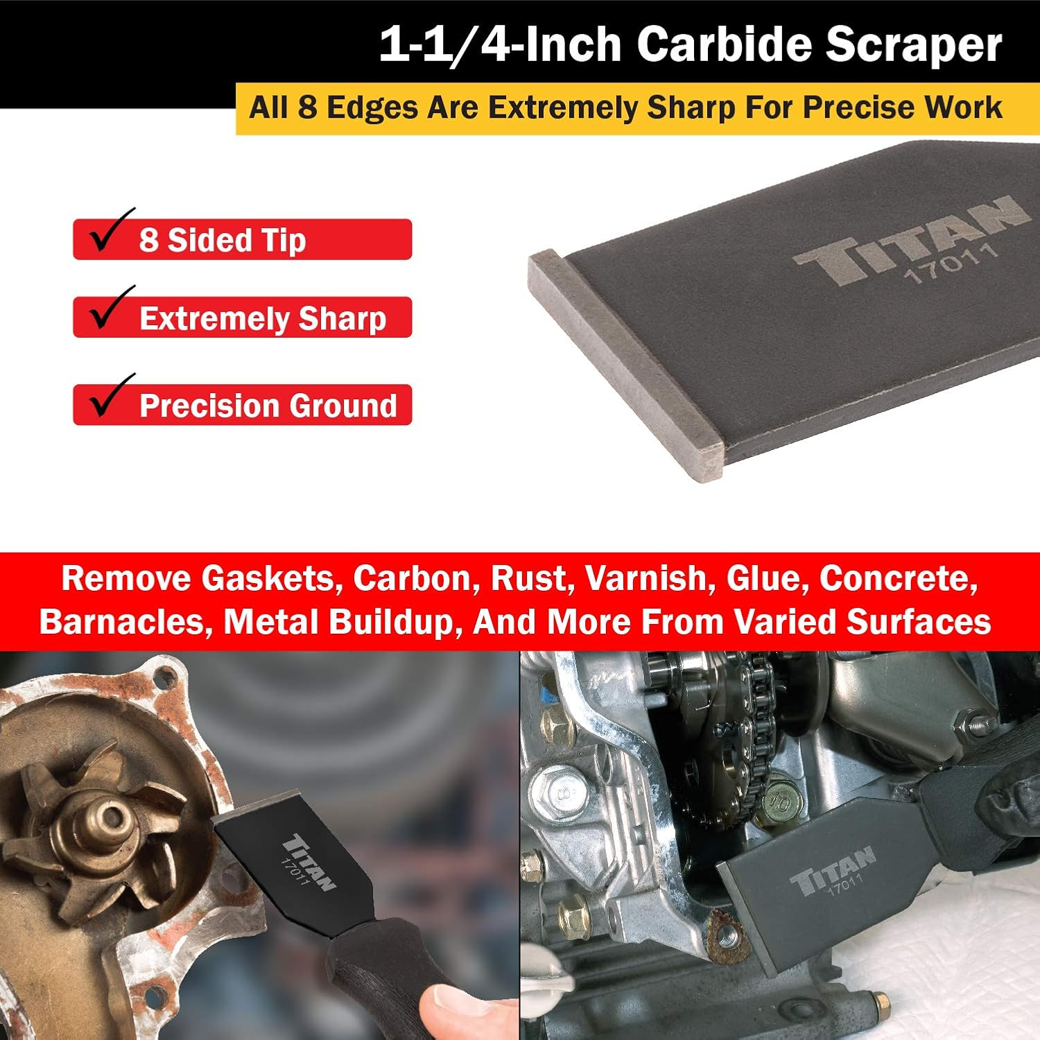 Titan 17011 1-1/4-Inch Carbide Scraper