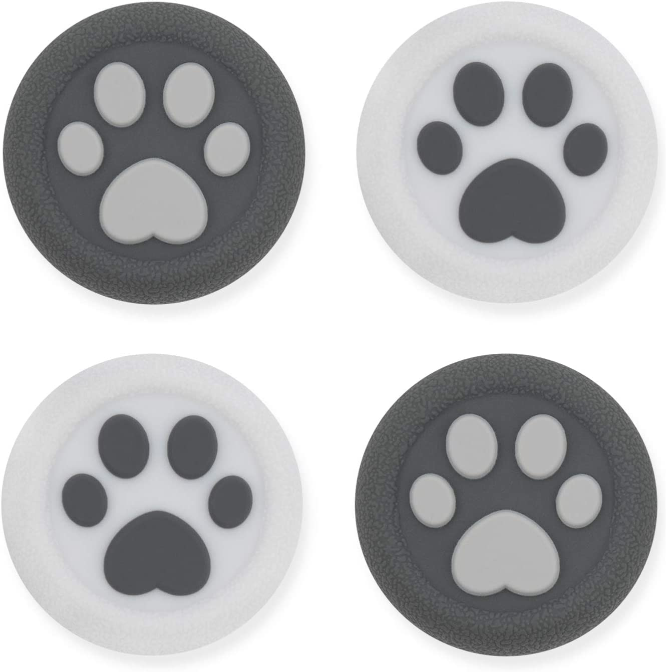 Geekshare Cat Paw PS4 Controller Thumb Grips, Thumbsticks Cover Set Compatible with Switch Pro Controller (Pink Blue)