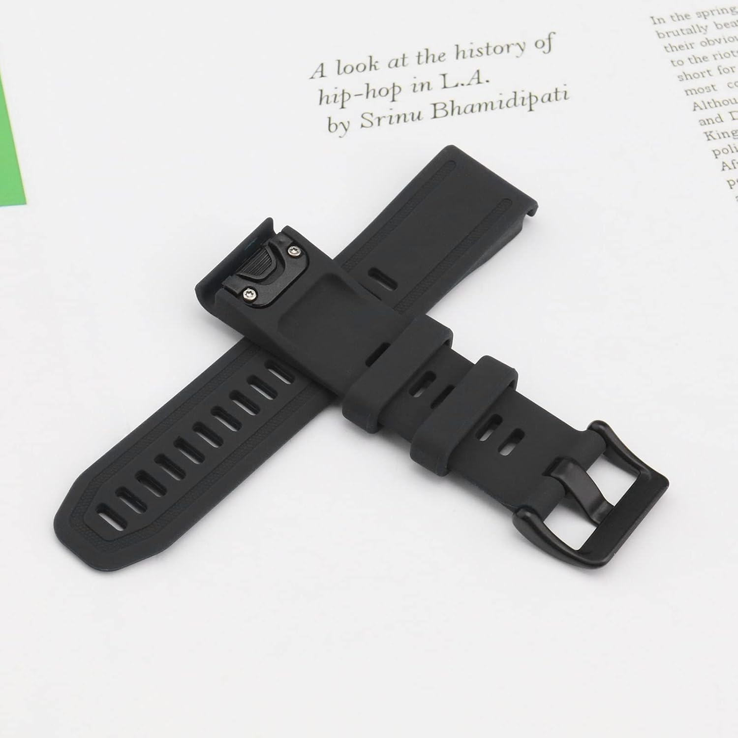 Emagtech Silicone Watch Strap Replacement Compatible with Garmin Fenix 7S/ Fenix 6S/5S/5S Plus/6S Pro Adjustable Watch Band Waterproof Wrist Strap 160-200Mm Black - Blue image number 6