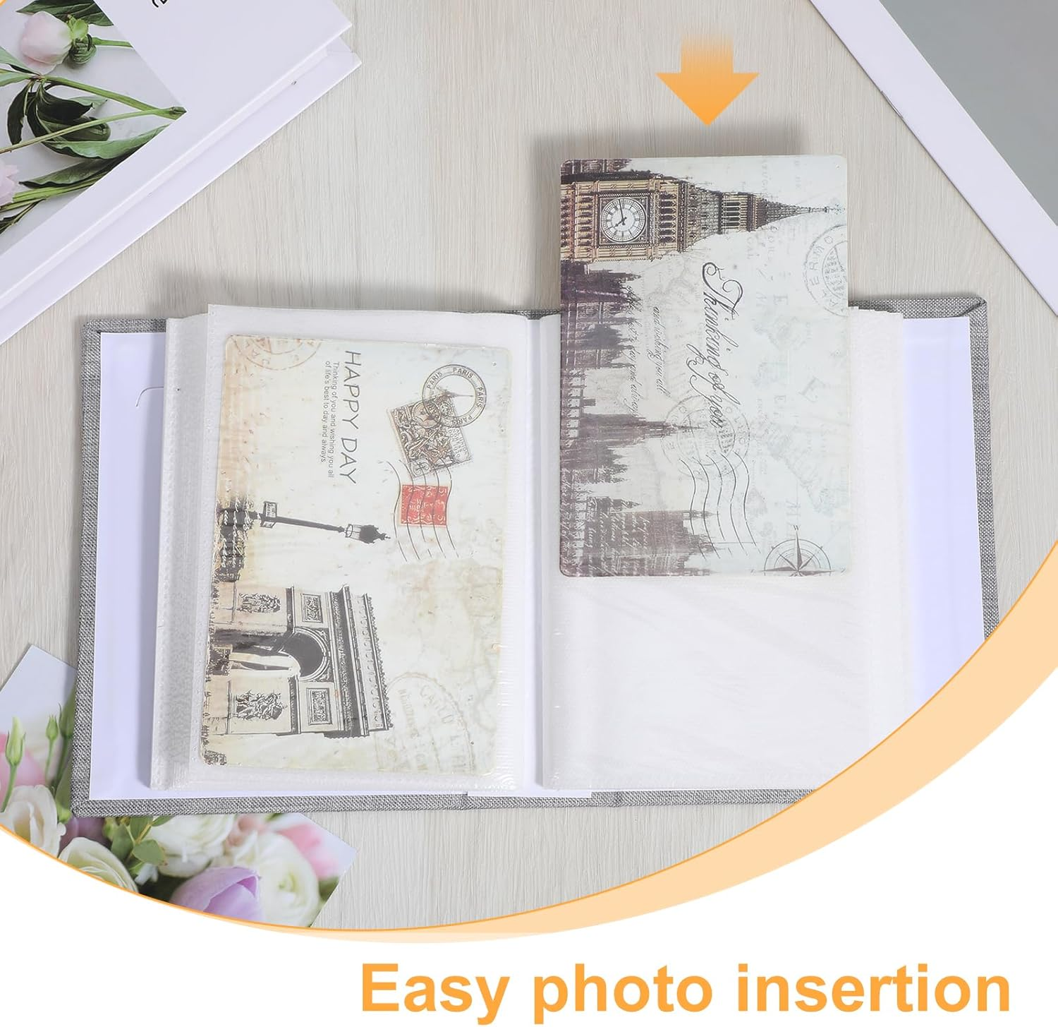 Small Photo Album 4X6 Slip-In Picture Album, 50 Pages Holds 100 Photos, Extra Large Capacity 4X6 Photo Albums, Acid-Free Pages Picture Book for Photos Family Anniversaries Baby Vacations