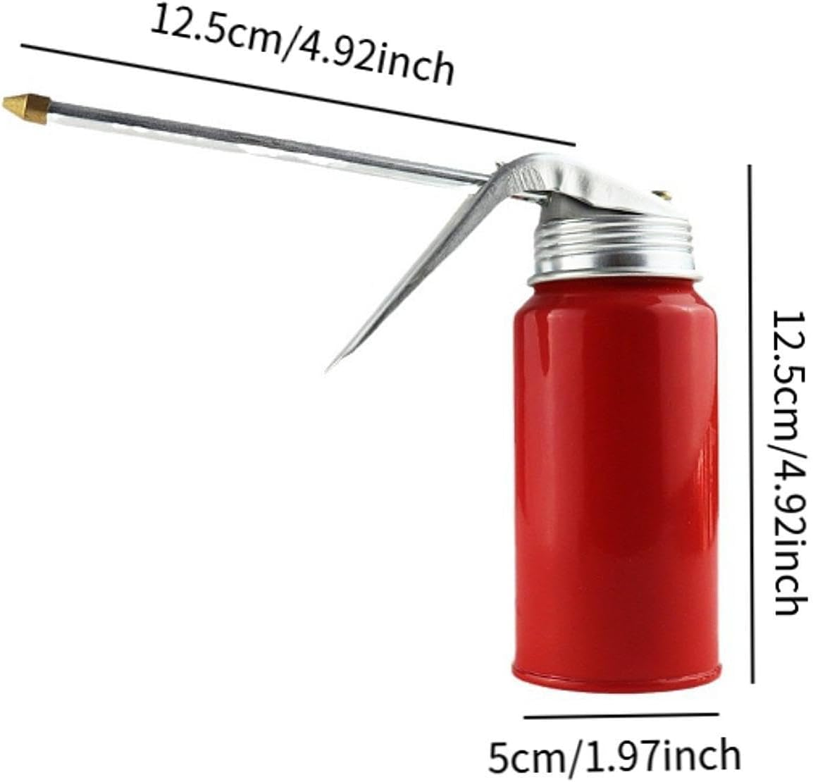 STARTIST Metal Oil Can with Spout,High Pressure Hand Pump Oiler Can Tool Professional Pump Oiler Oil Pump Can for Machines Truck image number 1