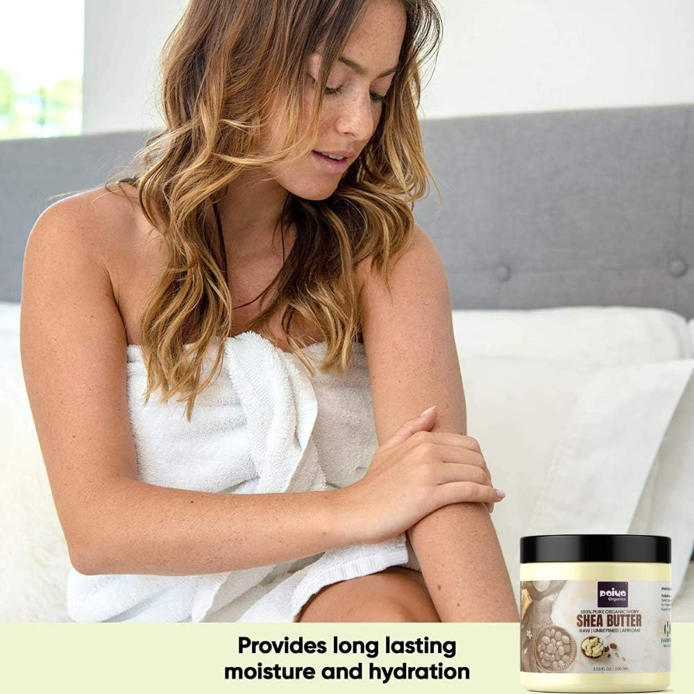 Paiya Organics Raw Shea Butter for Skin & Hair, Organic Shea Butter Sourced from Ghana Unrefined for Stratch Marks, 200G image number 6