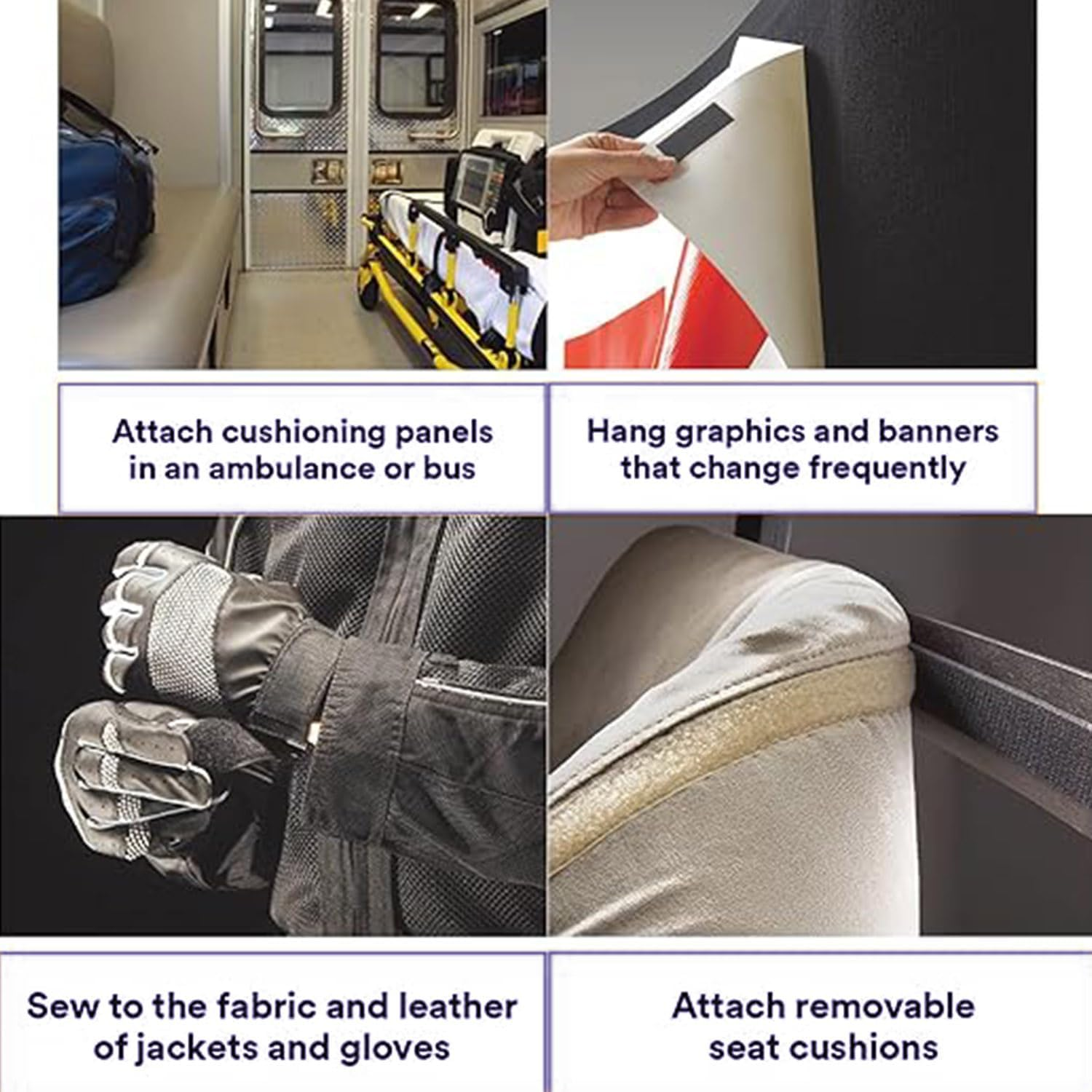 Roczential 16 Set Velcro Tape (7.5 X 2.5 Cm), Velcro Dots with Adhesive Heavy Duty, Velcro Strips for Couch Cushions, Carpet, Pedal Board (Black) image number 5