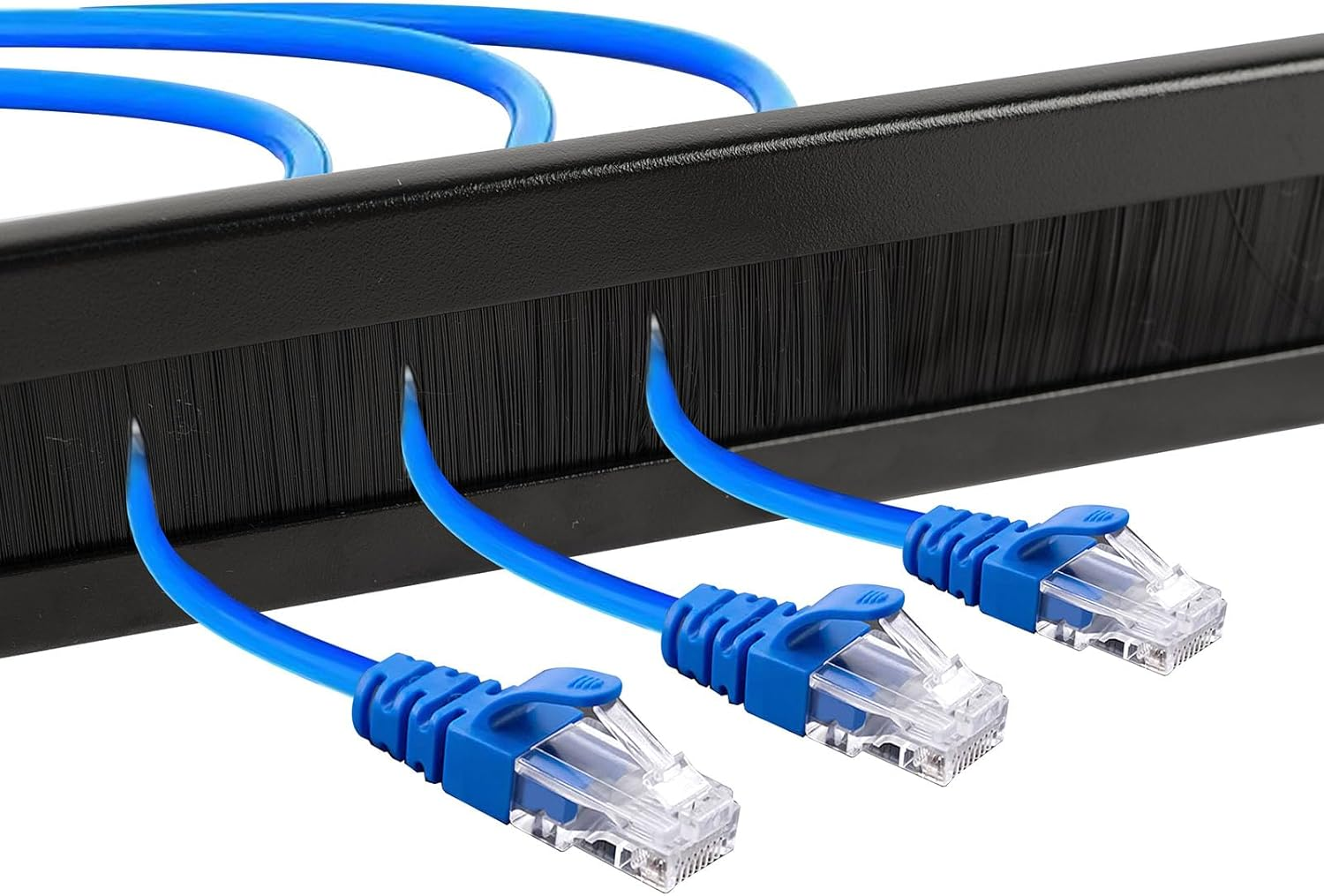 Tecmojo 2 Pack 1U Brush Panel 19 Inch Rack Mount Cable Management Panel with Brush Strip for Cable Entry for 19'' Server Rack or Network Cabinet image number 2