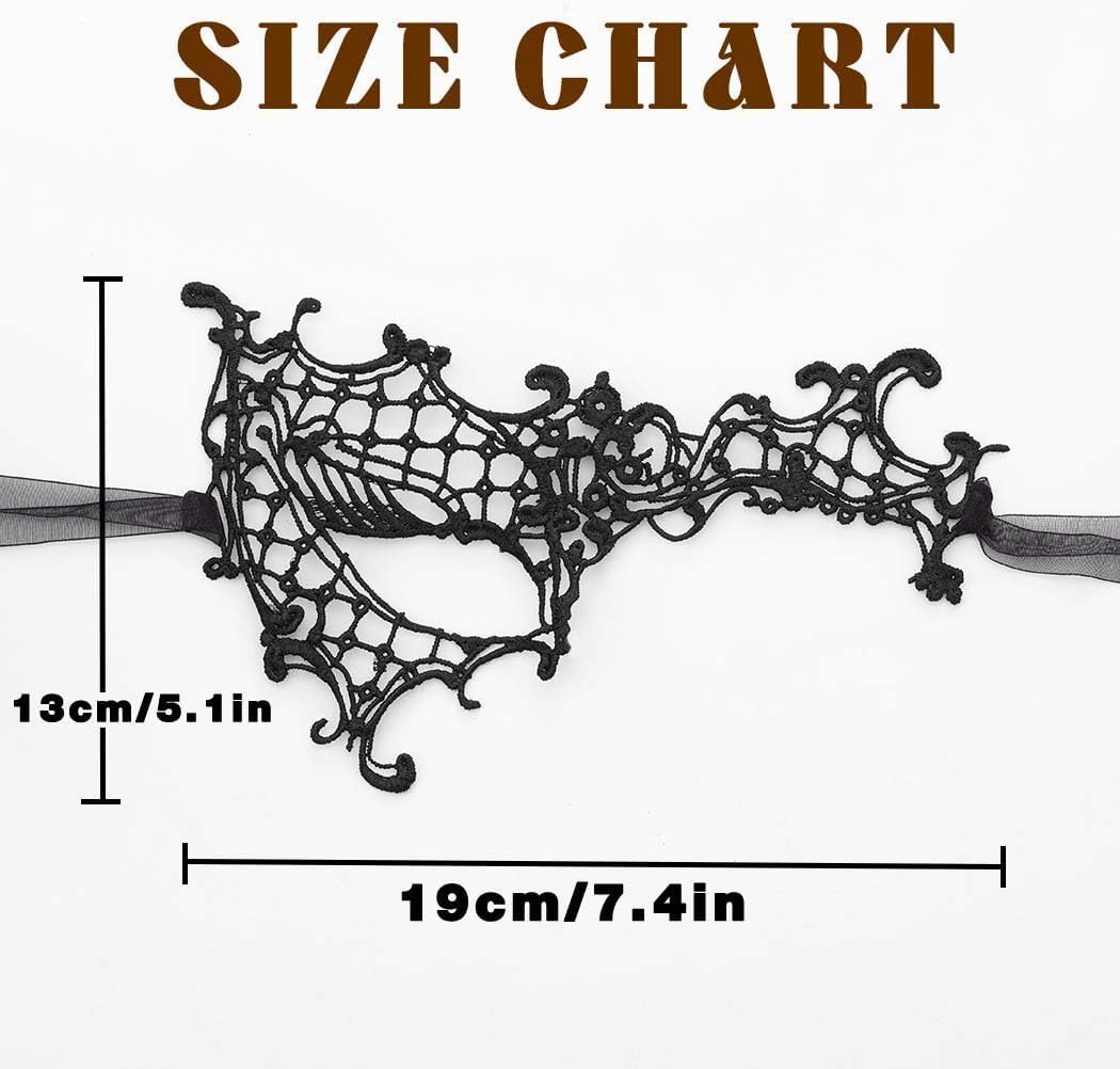 Bounzhi Sexy Masquerade Mask Venetian Lace Mask Fashion Party Eyemask Halloween Mask Ball Costume Accessory for Women image number 4