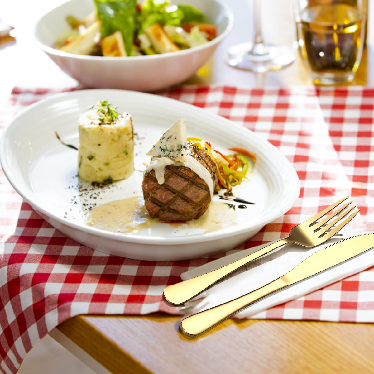 Gold Cutlery Set 36 Pieces Service for 12, Stainless Steel Knives Spoon Forks Set for Wedding, Parties, Evens, Home, Thanksgiving, Christmas image number 2