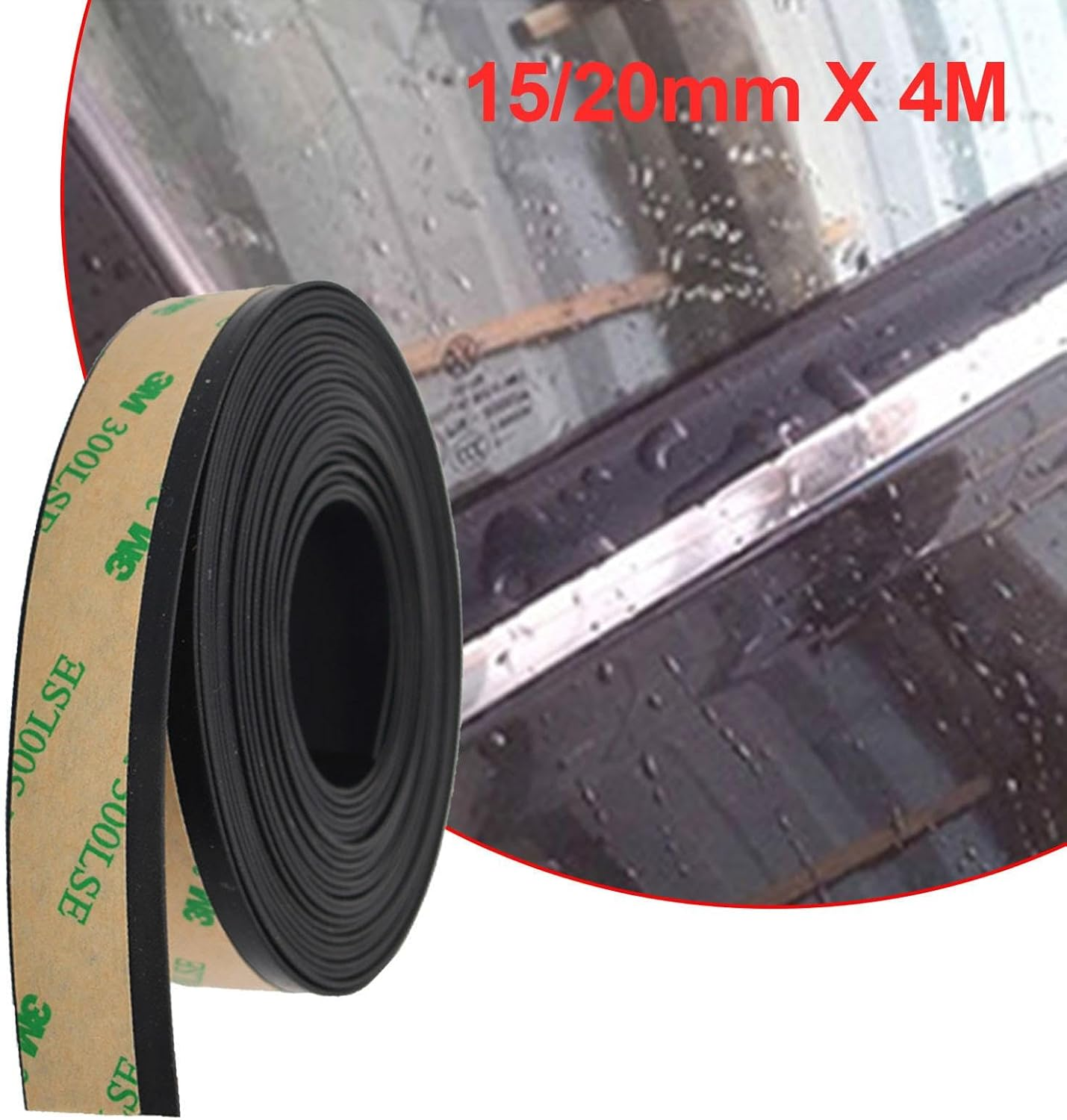Car Window Weather Stripping | /13.12Ft Automotive Window Sealing Strip,Self-Adhesive Auto Rubber Weather Draft Seal Strip /13.12Ft image number 3
