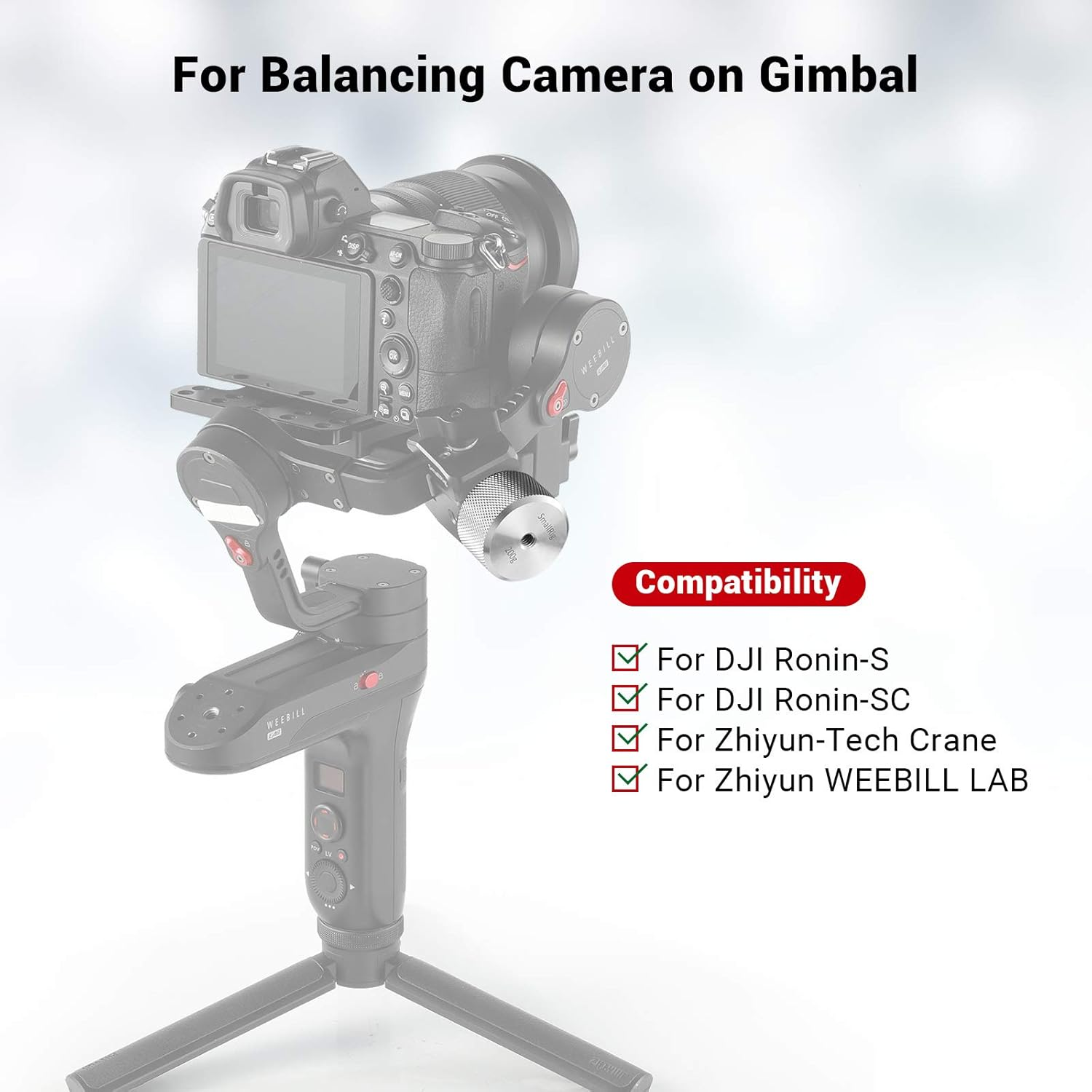 Smallrig Balance for Ronin S and for Zhiyun Removable Counterweight Threaded Weight(200G,0.44Lb) Balancing for DJI Ronin S and for Zhiyun Gimbal Stabilizer - 2285 image number 3