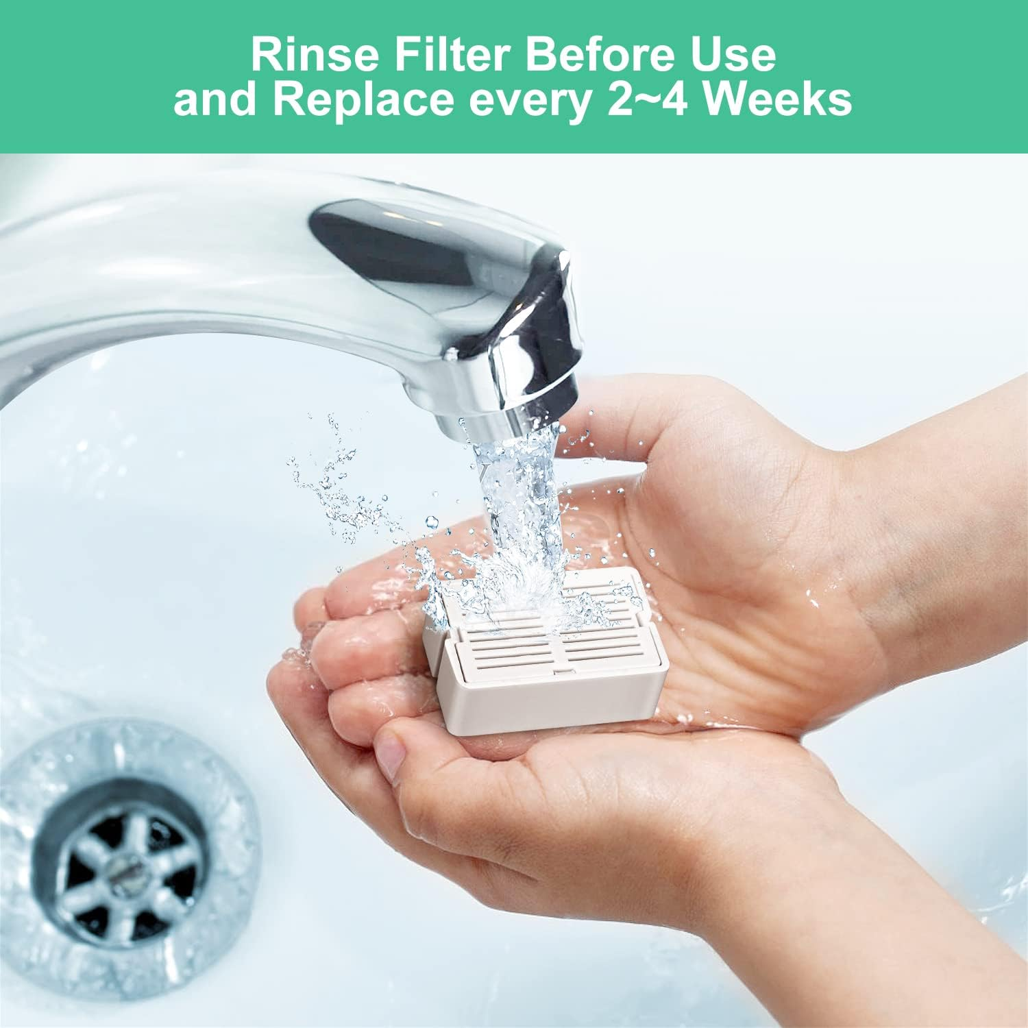 8 Pack Replacement Filters for 360&deg; Cupcake Ceramic Pet Fountain, GISOFIK Cat Water Fountain Filters, Triple Filtration Pet Fountain Filter, Ceramic Cat Fountain Filters with 2 Foam Filters image number 2