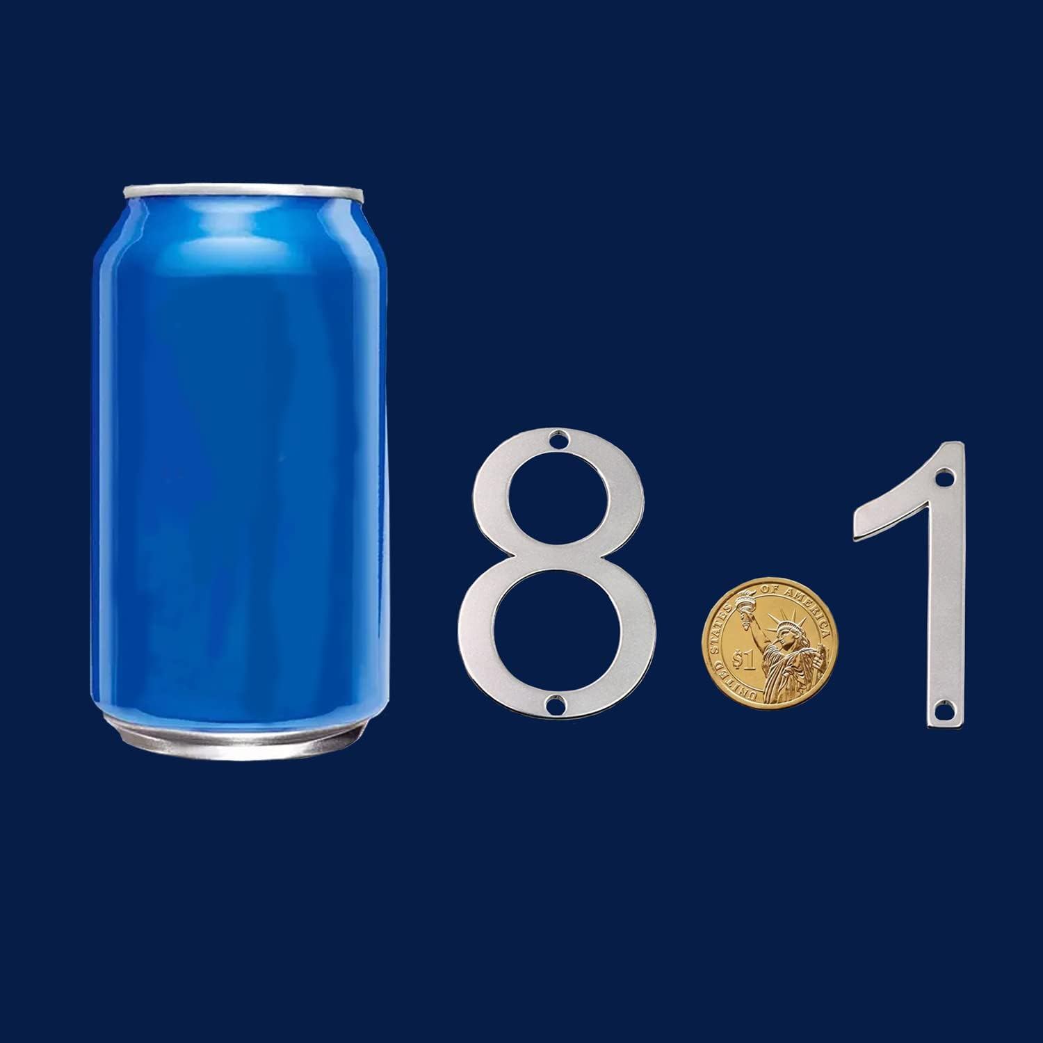 ONLYKXY Silver Modern House Numbers 0-9 Garden Street Address Number Sign 2Inch Stainless Steel Hollow Door Mailbox Decor Number Sticker for Apartment Hotel Building Room Office Brushed Number Sign