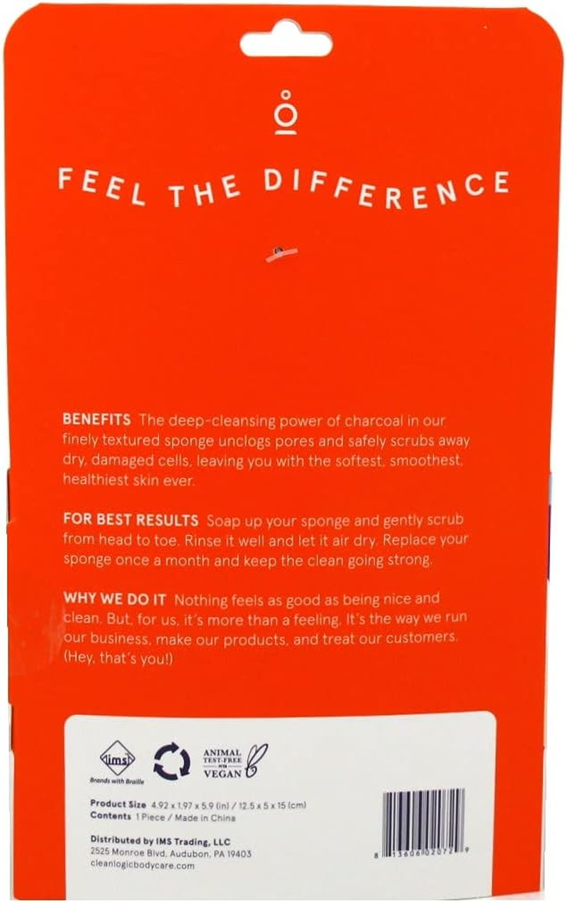 Clean Logic Charcoal Infused Sea Foam Body Sponge (Pack of 2) image number 1