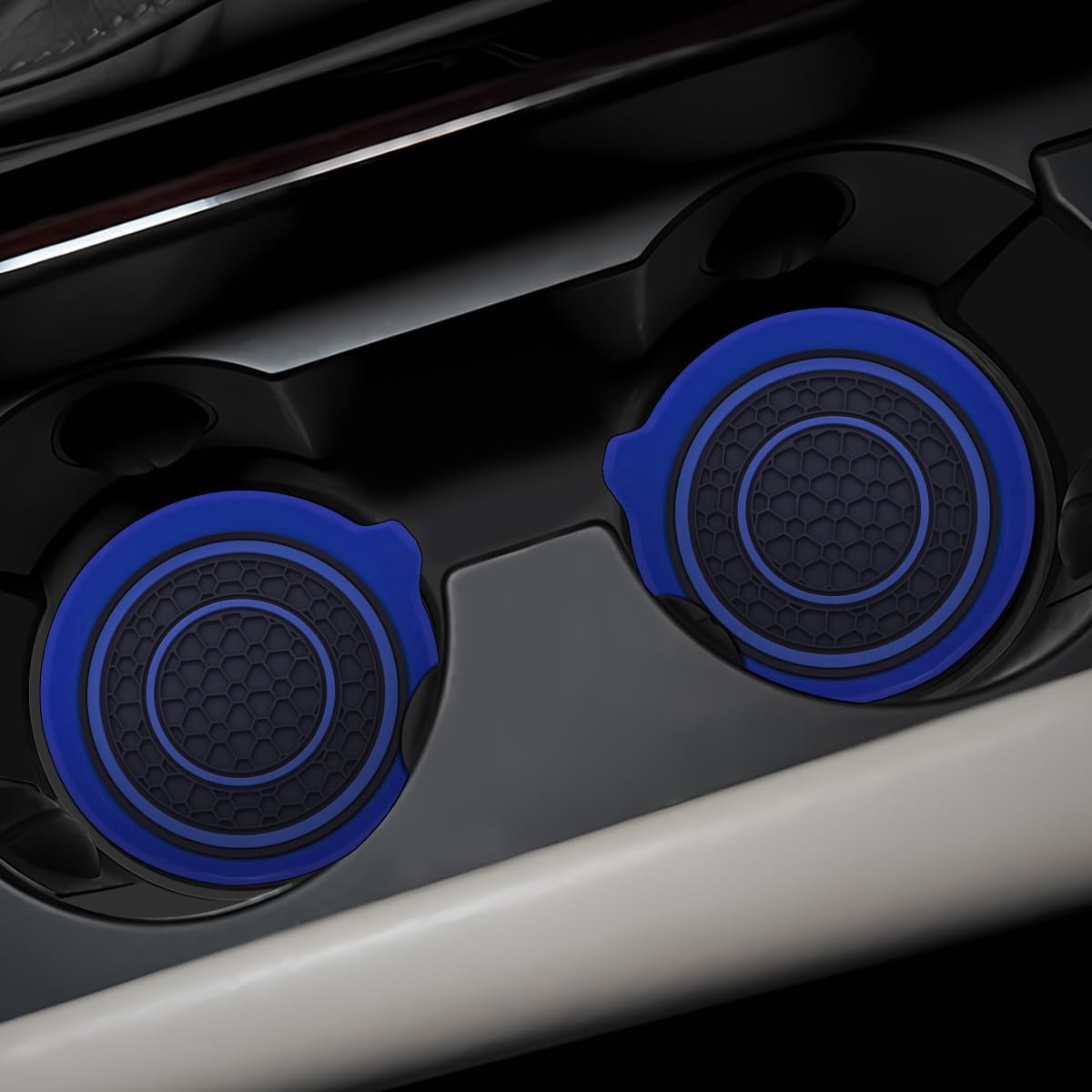 Mandark Car Cup Holder Coaster, 2.75 Inch Non-Slip Vehicle Cup Holder Insert Mats, Dustproof Automotive Interior Console Cup Insulated Pads Accessories, Universal for SUV, Sedan, Truck (Blue)