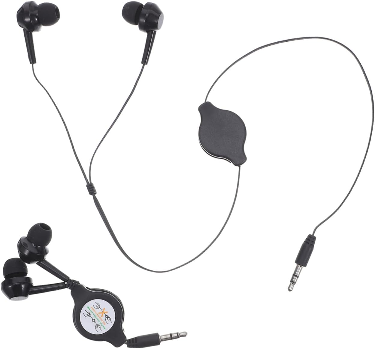 DOITOOL 2Pcs Double-Pull Retractable Earphones Wired for Boys and Girls Ear Earbuds Portable Retractable Headphones for Running and Sports Activities