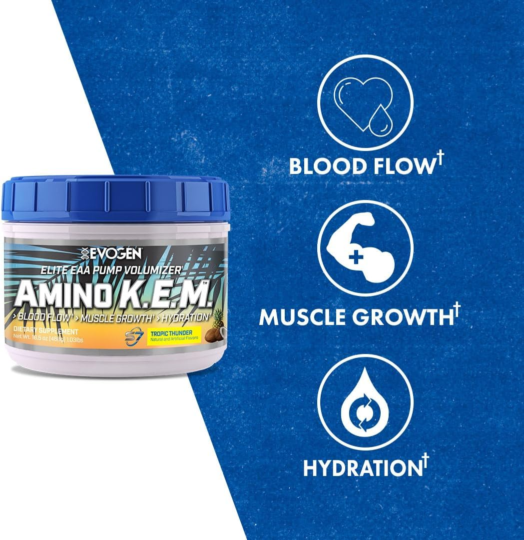 Evo Amino K.E.M, EAA Powder, Tropic Thunder 464 G (30 Servings) image number 5