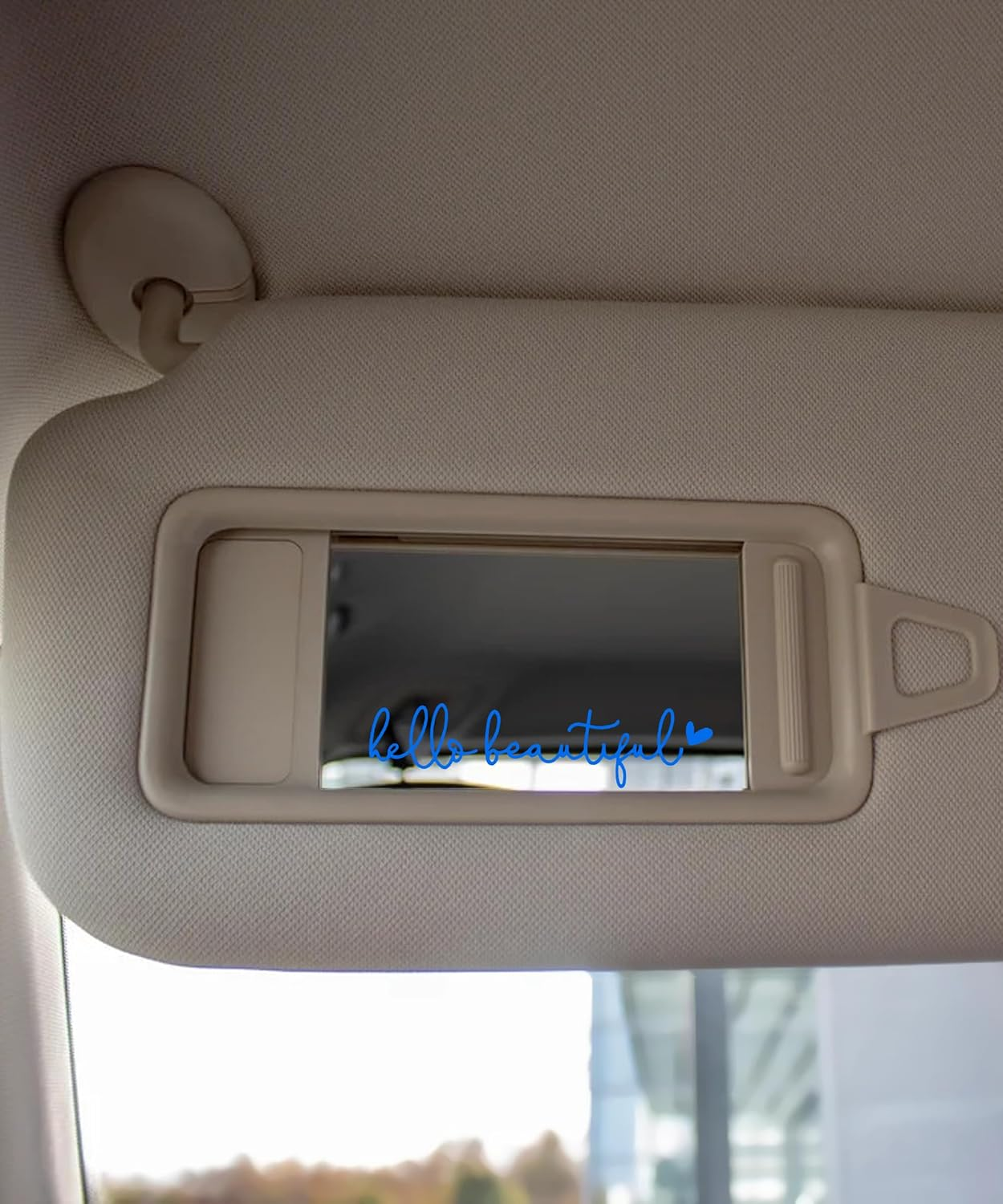 RACOONA Rearview Mirror Decal,Hello Beautiful Decal,Car Accessories Stickers Rearview Mirror Sticker (Blue) image number 4
