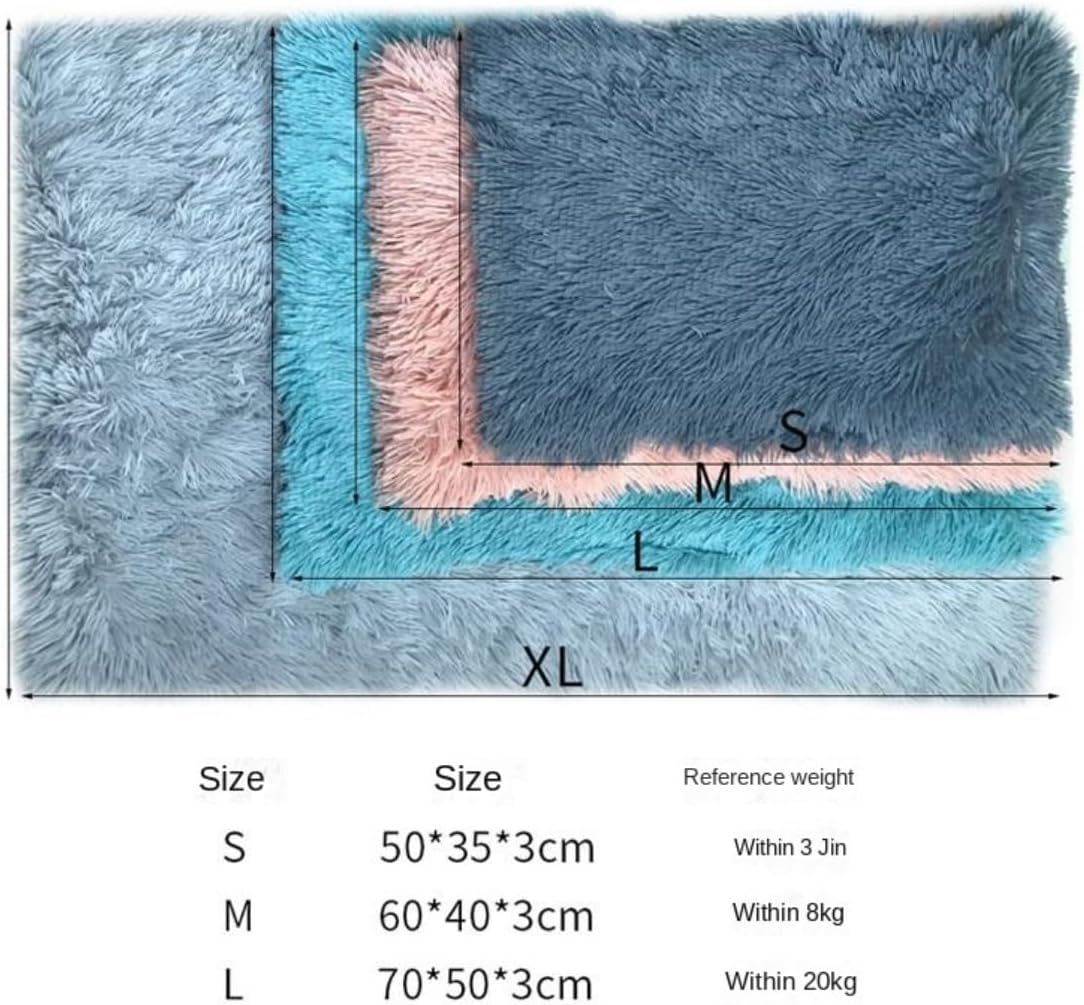 Dog Bed Cat House Pet House Pet Bed Washable Dog Crate Mattress Calming Fluffy Anxiety Dog Beds Deluxe Plush Dog Mat with Slip Bottom Dog House Cat Bed Pet Nest (Color : A, Size : 60 * 40 * 3Cm) image number 4